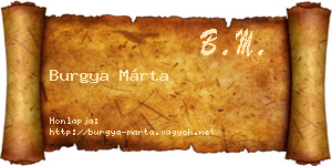 Burgya Márta névjegykártya