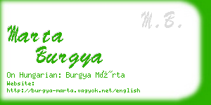 marta burgya business card